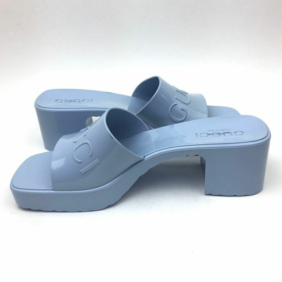 GUCCI Rubber Logo Platform Slide Sandal sz 6 - Picture 5 of 13